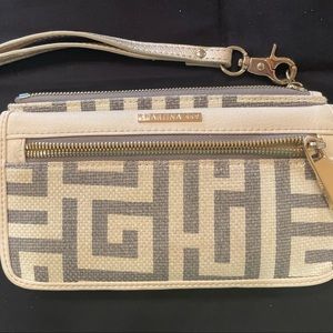 Unique geometric wristlet wallet mini purse.